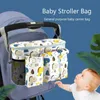 Universal Buggy Baby PRAM Organizer Carriage Bottle Holder Baby Barnvagn Tillbehör Oxford Salvare Caddy Storage Bag Mummy Bag L230625