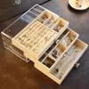 Jeans Acrylic Organizers Veet Threelayer Jewellery Storage Box Earring Rings Necklace Large Space Jewellery Case Holder Women Gift