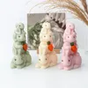 Frothers 3d Love Rabbit Candle Силиконовая плесень кроличьи Семейство Свеча Силиконовая плесень Сложная кролик торт шоколадный силиконовый плесень