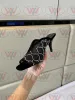 2022ss Top Luxusmode Damen Slingback-Hausschuhe Slieds Sandalen Slingback-Schuhe präsentiert Schwarzes Mesh mit funkelnden Kristallen Größe 35-42