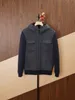 Giacche da uomo Cappotto con cappuccio a maniche lunghe in cashmere loro piana Giacca casual nera Capispalla