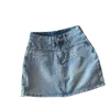 Röcke Designer 23 Sommer Brief Stickerei Hot Diamond Blue High Waist Wash Denim Halbrock Damen Kurz A-Linie Spicy Girl DJIZ