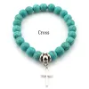 Mode Turquoise perles bracelets arbre hibou dauphin croix paume bracelets porte-bonheur pour homme femmes bijoux accessoires