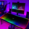 마우스 패드 RGB Razer 게임 액세서리 컴퓨터 대형 900x400 백라이트 키보드 LED 마우스 매트를 가진 Mousepad 게이머 고무 카펫