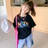 Ensembles de vêtements 2023 été enfants vêtements doux cool fille t-shirt à manches courtes hauts 100 coton mode style de rue pour enfants 230630