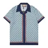 Lyxdesigner skjortor herr mode geometriska tryck bowling skjorta hawaii blommor casual skjortor män smala passar kort ärm sort 3xl