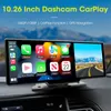 DVRs 1026" 대시 캠 4K 자동차 DVR Carplay 안드로이드 자동 1080P HD 전면 및 후면 카메라 GPS 네비게이션 와이파이 모니터 레코더 듀얼 lensHKD230701