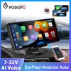 Auto dvr Podofo 9 "Rückspiegel Monitor Video Aufnahme Carplay Drahtlose Verbindung HD Display GPS Navigation DashboardHKD230701