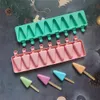 Ice Cream Tools 8 Cell Silicone Ice Cream Mold Ice Pop Popsicle Molds DIY Ice Cream Mould triangle Ice Cbue Maker Mould Party Cake Decoration 230630