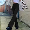 Jeans Feminino Mulher Cintura Alta Flared Vintage Khaki Y2K Calças Denim Streetwear Harajuku Stretch Moda Feminina Joggers Calças 230630
