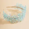 Bijoux de cheveux de mariage luxe perle cristal couronne de mariée pour les femmes coiffure à la main bijoux de cheveux de mariage fête bal mariée cheveux accessoires diadèmes 230630