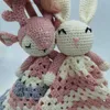 Crochet Elk Deer Rabbite Toy Set Asciugamano comfort Sonaglio per bambini Anello mordace Anello per dentizione per bambini fatto a mano Peluche ripiene Giocattoli Regali L230518