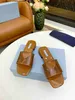 Terlik Markalı Kadın Sandalet Tasarımcı Slaytlar Fırçalı Deri Pompalar Yaz Moda Düz Flip Flops Klasik Ayakkabı Plaj Kaymaları T230701