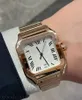 スクリュースクエアウォッチ高品質の女性腕時計メッキゴールドシルバーステンレス鋼ストラップジュネーブメカニカルウォッチファッションサントモントレXB08