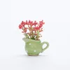 Fridge Magnets Creative Magnetic Mini Ceramic Vase 3D Simulation Flower Potted Cute Decorative Magnet 230701