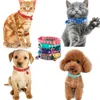 Collare per cuccioli con impronta a 15 colori Collare per animali in nylon morbido regolabile 19-32 cm per cani di taglia piccola e media con campanello