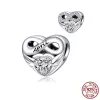 Ciondoli in argento sterling 925 per la creazione di gioielli per perline pandora Set di ciondoli portafortuna colorati a forma di cuore