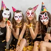 Party Masks 10Pcs White DIY Paper Mask Blank Hand Painted Cat for Decorating Painting Masquerade Cosplay 230630