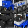 Blocks City Train Model Building Blocks Wagon Cargo Passenger Train Station Rail Tracks Locomotive Construction Toys R230701