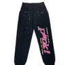 Puff Spider Web 555555 Sweatpants الرجال أفضل جودة قماش ثقيل Sp5der سروال رياضي برباط للنساء بنطلون ملابس تصميم تدفق المد والجزر 658ess