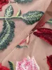 Temel Günlük Elbiseler Baskı Çiçek Nakış Mini Elbise Kadın Yarım Yüksek Yaka Uzun Kollu Kalça Paket Elbiseler Kadın Sonbahar Zarif Bayan Vestidos 230630