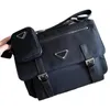 Bolsa Mensageiro 30cm para Homem Bolsa Transversal com Bolsa Chave Designer Bolsa Feminina Transversal de Ombro Bolsa de Nylon Preto Clássico Livro Bolsas