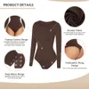 Talia brzucha shaper płynny długie rękawie Słokowanie Bodysuit Shapewear Wysoka kompresja Fajas Body Shaper Kontrola brzucha Okoła szyi Topy 230701