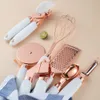 Andra köksmatsal Rose Gold Kitchen Gadget Set Rostfritt stål Vitlök Press Cutter Scoop Peeler Cheese Grater Kitchenware Kitchen Accessories 230630