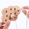 Wooden Toy Animal Stringing Threading Game Fine Motor Training Learning Early Educational Toys For Children Kids