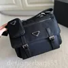 Bolsa Mensageiro 30cm para Homem Bolsa Transversal com Bolsa Chave Designer Bolsa Feminina Transversal de Ombro Bolsa de Nylon Preto Clássico Livro Bolsas