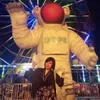 3m/4m/6m/8m height outdoor LED Giant inflatable astronaut Spaceman advertising cartoon modern and funny with blower