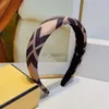 With BOX Women Luxury Headbands F Letter Print Soft Cloth Designers Women Headband Girls Makeup Hair Hoop JewelryWFXJ