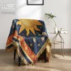 Stuhlhussen Sun God Moon StarsHelios Sofa-Handtuch, dekorativer Schonbezug, Überwurf, Decke mit Quaste, verdickt, rutschfest, kariert, Klavierüberwürfe, Sofabezug 230701