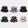 Berets Summer Vegtable Bucket Hat Woman Fashion Canva Beach Sun Hats Reversible Bob Chapeau Femme Floral Panama Fisherman