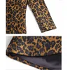 Qnpqys ny kvinnors trenchrock leopard långärmad kappa kvinnor vår höst ny mode elegant lång kvinnlig casual vindbrytare