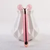 Andere Massageartikel 3D Rose Gold Elektrischer Gesichtsroller Naturstein Kristall Quarz Jade Große Frequenz Augenmassage Hautpflege Hals Detox Beauty Tool 230701