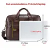 ブリーフケースLaoshizi Men's Business Leather Briewcase Luxury Crossbody Bag Fashion Cowhide Shoulder Messenger Handbag 156インチ230701