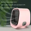 Desktop Premium Air Conditioner Fan, Portable Fan, för sovrumsfan, negativ jonisk kylfläkt, hushållskontor USB -fuktning Kylning av nattljusfläkt