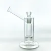 Glass Hookah Clear 흡연 건 매트릭스 사이드카 조류 케이지 PERC 필터 고품질 18mm 커넥터 GB-187