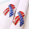 Självständighetsdag tema servettringar bowknot form servetthållare för patriotisk dekoration flagga serviete spänne