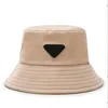 Pra Hats Bucket Hat Casquette Designer Stars with The Same Casual Outing Flat-top Small Brimmed Hats Wild Triangle Standard