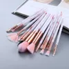 Brushes Fld10/15 pièces ensemble de pinceaux de maquillage Kabuki en marbre cosmétique ombre à paupières fond de teint Blush mélange beauté maquillage brosse outils Maquiagem