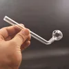 Tuyaux de brûleur à mazout en verre incurvé de 7 pouces de longueur avec boule OD 30mm Tube en verre transparent de haute qualité fait à la main pour concentré de cire Pipes à fumer à la main pour Dab Rig