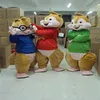 2018 Högkvalitativ Alvin och Chipmunks Mascot Costume Chipmunks Cospaly Cartoon Character Adult Halloween Party Costume Carniva274f