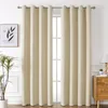 Sheer Curtains Grommet Solid Blackout for Bedroom and Living Room Window Drapes Thermal Insulated Darkening 230701