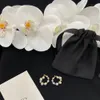 Boucles d'oreilles en perles de créateur plaquées or 18 carats, clous en cristal de marque, bijoux de fête de mariage pour femmes, ne se décolore pas, exquis