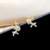 4pairs Stud Earrings Fashion Versatile Lovely Heart Deer Letter Square Personalized Earrings - ins style Fashion Jewelry