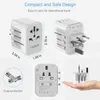 Wtyczka kabla zasilacza Tessan Universal Travel Adapter Międzynarodowy Konwerter ściany adaptera wtyczki z 4 portami USB do UE AU UK USA 230701