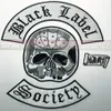 Todo excelente conjunto de costas com 4 peças Black Label Society remendo de ferro bordado Jaqueta de motociclista Colete de remendo de ferro em qualquer modo de vestuário 173Y