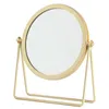 Marcos nórdicos de hierro forjado espejo de maquillaje de escritorio decoración moderna del hogar espejos de tocador para dormitorio mano 230701